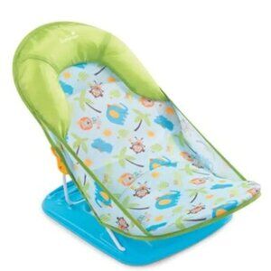 SUMMER INFANT DELUXE BABY BATHER - JUNGLE PRINT- FOLDABLE- NEWBORN BATH SEAT
